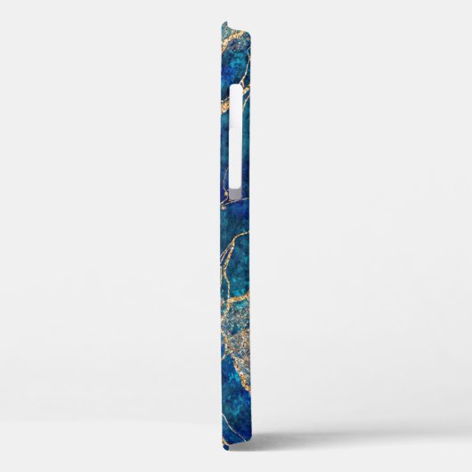 Waterverf Blue Gold Marble Hoesje-Mate iPhone Case (Achterkant / Links)