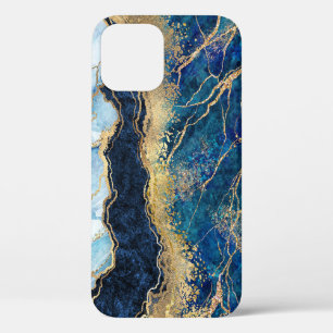 Waterverf Blue Gold Marble Hoesje-Mate iPhone Case
