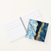 Waterverf Blue Gold Marble Notitieboek (Binnen)