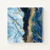 Waterverf Blue Gold Marble Notitieboek (Achterkant)