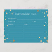 Waterverf Blue Gold Mountain Vrijgezellenfeest Rec Uitnodiging Briefkaart (Achterkant)