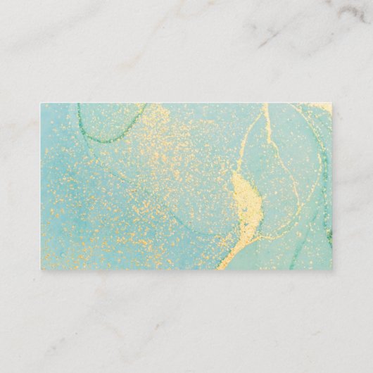 Waterverf Blue Gold Newspaper  Business Ca Visitekaartje (Achterkant)