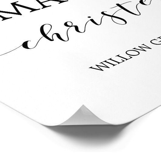 Waterverf Blue & Gold Sparkle Christening Welkom Poster (Hoek)