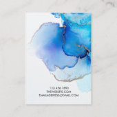 Waterverf Blue Gold Trendy Ketting Display Kaart Visitekaartje (Achterkant)