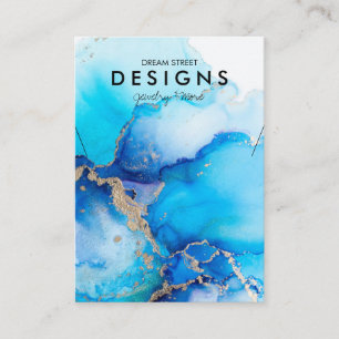 Waterverf Blue Gold Trendy Ketting-kaart Visitekaartje
