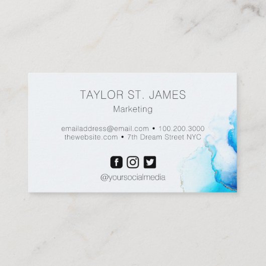 Waterverf Blue Gold Visitekaartje (Achterkant)