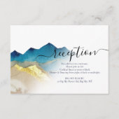 Waterverf Blue Golden Mountains Weddenjacht Informatiekaartje (Voorkant)