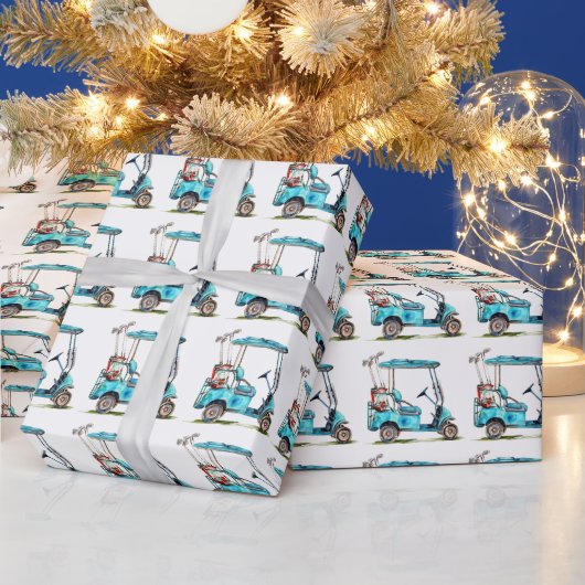 Waterverf Blue golfkar Cadeaupapier (Feestdagen)