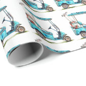 Waterverf Blue golfkar Cadeaupapier (Rol Hoek)