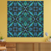 Waterverf Blue Green Azulejo Spaanse Tegel Canvas Afdruk (Insitu (Woonkamer))