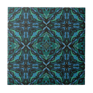 Waterverf Blue Green Azulejo Spaanse Tegel Tegeltje