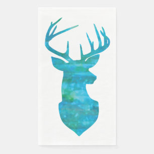 Waterverf Blue Green Deer Servet
