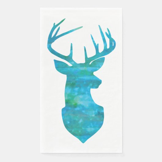 Waterverf Blue Green Deer Servet (Voorkant)