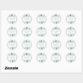 Waterverf Blue Green Floral Branches Wedding Ronde Sticker (Vel)