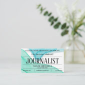 Waterverf Blue Green Newspaper Visitekaartje (Staand voorkant)