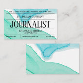 Waterverf Blue Green Newspaper Visitekaartje (Voorkant / Achterkant)