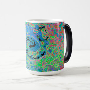 Waterverf Blue Groovy Abstract Retro vloeistof Magische Mok