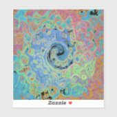 Waterverf Blue Groovy Abstract Retro vloeistof Sticker (Vel)