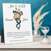 Waterverf Blue Handfasting Art Wedding Keepslag Fotoplaat (Zijkant)