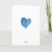 Waterverf Blue Heart Stay Home Blijf veilig thuis Kaart (Achterkant)
