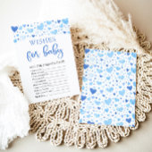 Waterverf Blue Hearts Valentijn Wensen voor Baby Kaart