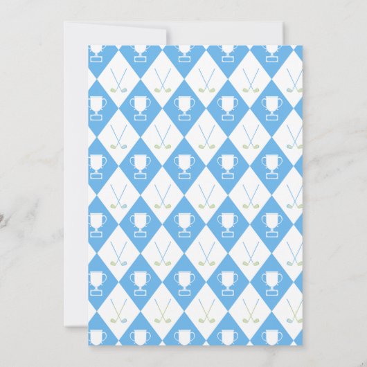 Waterverf Blue Hole in One Golf 1e verjaardag Kaart (Achterkant)