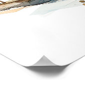 Waterverf Blue Holiday Christmas Tree Poster (Hoek)