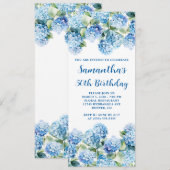 Waterverf Blue Hydrangea 50e verjaardag Kaart (Voorkant / Achterkant)