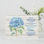 Waterverf Blue Hydrangea 80ste verjaardag Kaart (Staand voorkant)