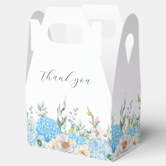 Waterverf Blue Hydrangea Bedankdoosjes (Geopend)