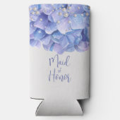 Waterverf Blue Hydrangea Bridal Party Seltzer Blikjeskoeler (Achterkant)