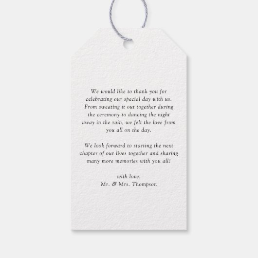 Waterverf Blue Hydrangea en Ivory Roos Hartelijk d Cadeaulabel (Achterkant)