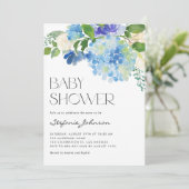 Waterverf Blue Hydrangea Floral Baby shower Kaart (Staand voorkant)