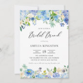 Waterverf Blue Hydrangea Floral Bridal Brunch Kaart (Voorkant)