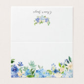 Waterverf Blue Hydrangea Floral Garland Kaart (Buitenkant ongevouwen)