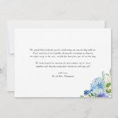 Waterverf Blue Hydrangea Floral Garland Wedding Bedankkaart (Achterkant)