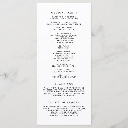 Waterverf Blue Hydrangea Floral Garland Wedding Programmakaart (Achterkant)