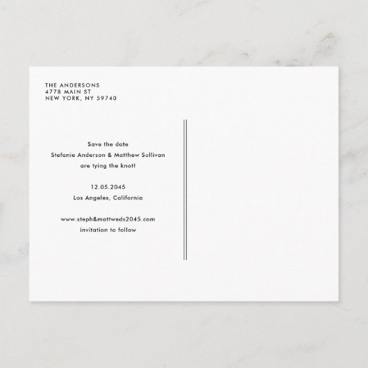 Waterverf Blue Hydrangea Floral Save the Date Aankondigingskaart (Achterkant)