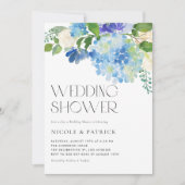 Waterverf Blue Hydrangea Floral Wedding Shower Kaart (Voorkant)