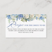 Waterverf Blue Hydrangea Flowers Rozen Recept Informatiekaartje (Voorkant)