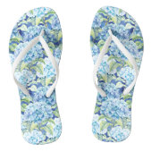 Waterverf Blue Hydrangea Flowers Teenslippers (Voetbed)
