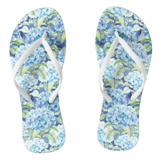 Waterverf Blue Hydrangea Flowers Teenslippers