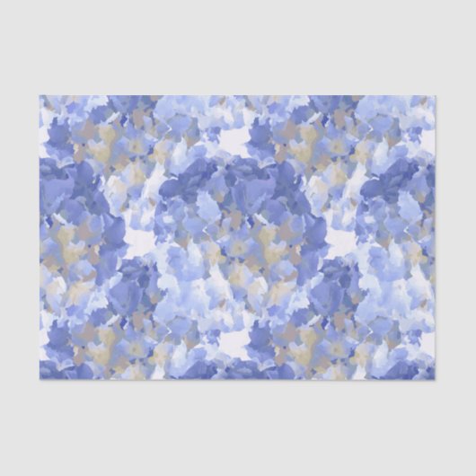 Waterverf Blue Hydrangea Flowers Tissue Paper Tissuepapier (Voorkant)