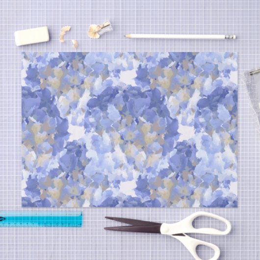 Waterverf Blue Hydrangea Flowers Tissue Paper Tissuepapier (Craft)