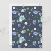Waterverf Blue Hydrangea Garland Bloemenbruiloft Bedankkaart (Achterkant)