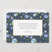 Waterverf Blue Hydrangea Lijst Foto Afstuderen Kaart (Achterkant)