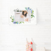 Waterverf Blue Hydrangea Lijst Foto Afstuderen Spandoek (Insitu)