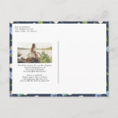 Waterverf Blue Hydrangea Lijst Foto Afstuderen Uitnodiging Briefkaart (Achterkant)