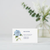 Waterverf Blue Hydrangea Navy Wedding Registry Informatiekaartje (Staand voorkant)