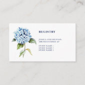Waterverf Blue Hydrangea Navy Wedding Registry Informatiekaartje (Voorkant)